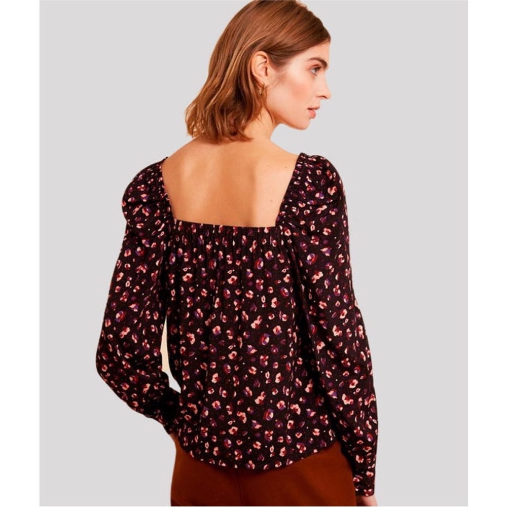 Frnch Paris floral Black and Pink Women's Top
